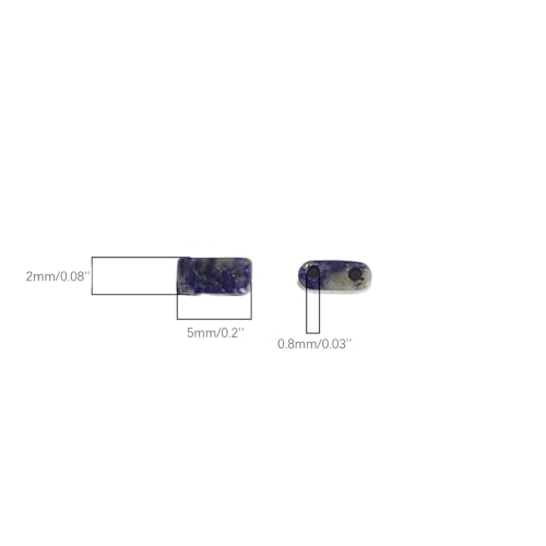 Beadia Natural Lapis Lazuli Stone Tila Beads 5x2mm Rectangle 2-Hole Spacer Beads for DIY Bracelet Earring Making 15"/Strand - color: Lapis Lazuli, size: 5x2mm