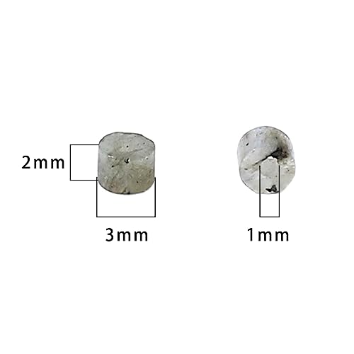 BEADIA Natural Spectrolite Short Cylinder Beads 2x3mm 155pcs Tube Loose Semi Gemstone Beads for Jewelry Making Design - color: Spectrolite