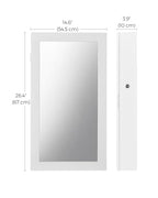 SONGMICS Lockable Jewelry Cabinet Armoire with Mirror, Wall-Mounted Space Saving Jewelry Storage Organizer, White UJJC51WT - color: White, style: Essential Capacity