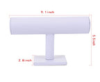 ChezMax Necklace Jewelry Display Jewelry Stand Hovering T-Bar Bracelet Holder for Home Organization - color: A-White Leatherette