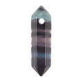 Rainbow Fluorite 32mm Natural Gemstone Hexagonal Wand Jewelry Making Crystal Pointed Chakra Reiki Healing Beads 2mm Hole Drilled(Pack of 10) - color: Rainbow Fluorite