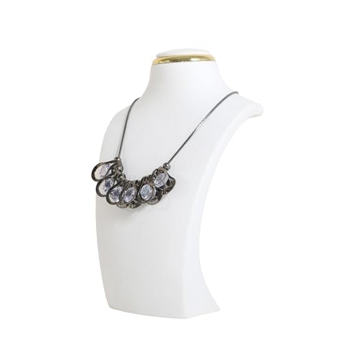 White necklace display stands for selling, Velvet necklace storage organizer, Necklace mannequin jewelry bust holder for boutique store【White-Small height 8.27 inch】 - color: White, size: Small