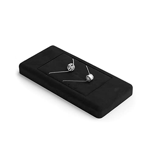 Oirlv Premium Black Microfiber Jewelry Display Tray Jewelry Display Stand for Selling Single Necklace Display Tray Necklace Holder(TT07003) - size: Necklace tray