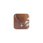 Bheop Chunky Cross Necklace for Women Trendy 14K Gold Silver Layered Statement Cross Pendant Charm Necklace Waterproof Paperclip Herringbone Snake Choker Chain Christian Jewelry Set Gift Non Tarnish - style: SL-Cross Necklace(1 inch Pendant)
