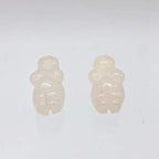 2 Carved Rose Quartz Goddess of Willendorf Beads for Jewelry Making