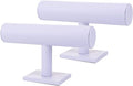 ChezMax Necklace Jewelry Display Jewelry Stand Hovering T-Bar Bracelet Holder for Home Organization - color: A-White Leatherette-2PCS