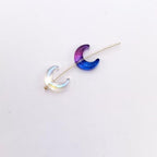 INSPIRELLE 100pcs Moon Crescent Crystal Glass Tiny Hanging Beads for Jewelry Making and DIY Craft Accessories，12 * 15mm - color: Crescents