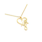 Yocoyee Stainless Steel Faith Pendant Necklace Heart Shaped Word Letter Faith Positive Encouragement Memorial Necklace Gift for Women Friends - color: Gold