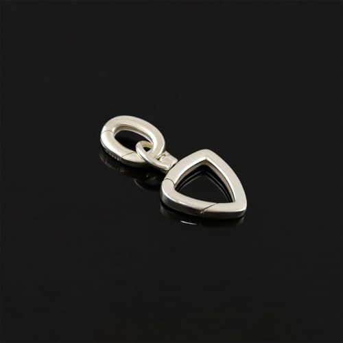 1Pc 925 Sterling Silver Triangle Lobster Clasp with Oval Spring Gate Connector Extenders for Necklace Jewelry Making (Silver, M)