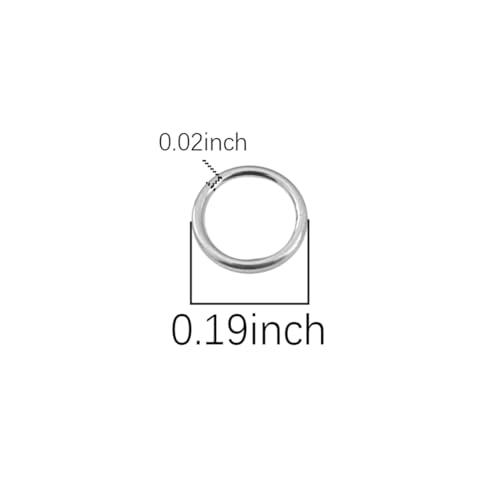 BEADIA 925 Sterling Silver Jump Rings 0.6x5mm 50pcs for Jewelry Making Findings - size: 0.6x5mm