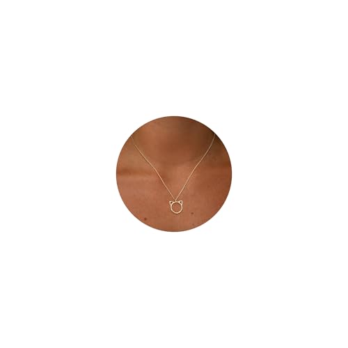 Valloey Rover Gold Necklace for Women 14K Gold Plated Circle Cubic Zirconia Pendant Necklace Dainty Twist Rope Chain Necklace Simple Jewelry Gift for Women - style: Gold-Cat