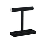 Coward Jewelry Organizer Stand, Velvet Necklace Bracelet Watch Ring Display Holder with Tray, Multi-use Jewelry Display Stand for Women Girls Dresser Nightstand (Black) - color: Black Silver End