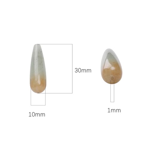 BEADIA Natural Green Aventurine Teardrop Stone Beads 10x30mm 12pcs Dangle Earring Charm for DIY Jewelry Making - color: Green Aventurine