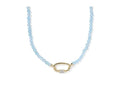 Kendra Scott, Women's, Emery Beaded Strand Necklace - color: Gold Lt Blue Chlcdny