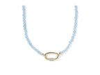 Kendra Scott, Women's, Emery Beaded Strand Necklace - color: Gold Lt Blue Chlcdny