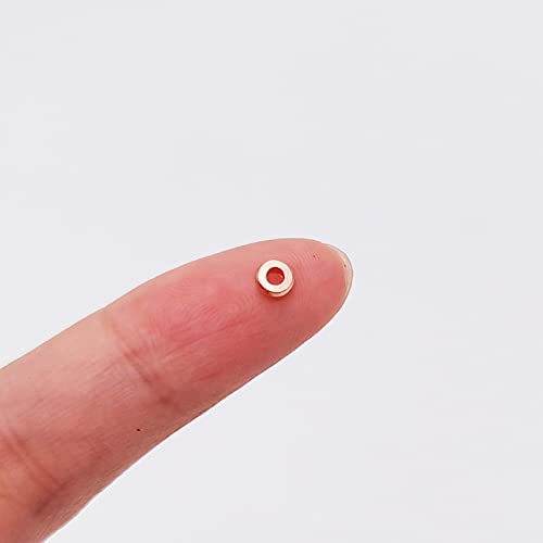 INSPIRELLE 100pcs Heishi Beads 4mm Long-Lasting Disc Brass Rondelle Spacer Beads Rose Gold Plated Flat Round Shape Jewelry Metal Spacers for Bracelet Necklace Jewelry Making - color: Rose Gold, size: 4mm