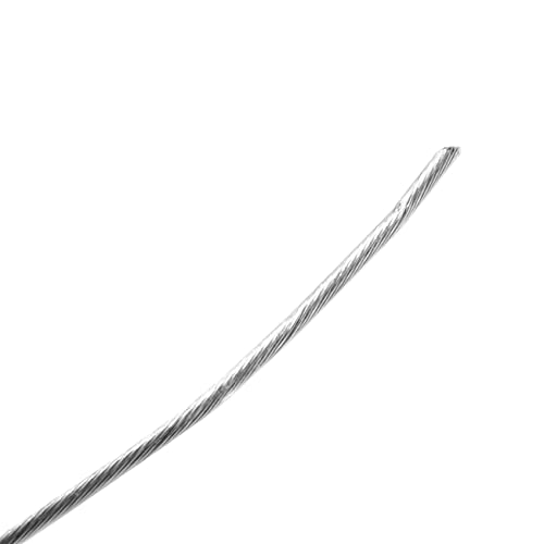 Mandala Crafts 19 Strand Beading Wire for Jewelry Making - 98 FT 21 Gauge Stainless Steel Braided Tiger Tail Wire for Bead Stringing - size: 19 Strands 21 Gauge 0.7MM 98FT