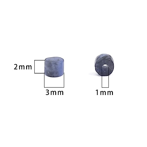 BEADIA Natural Blue Sodalite Spacer Beads Caps Flat Round Loose Beads for Beading Jewelry Making 3mmx2mm 38cm - color: Blue Sodalite, size: Flat Round 3mm x 2mm