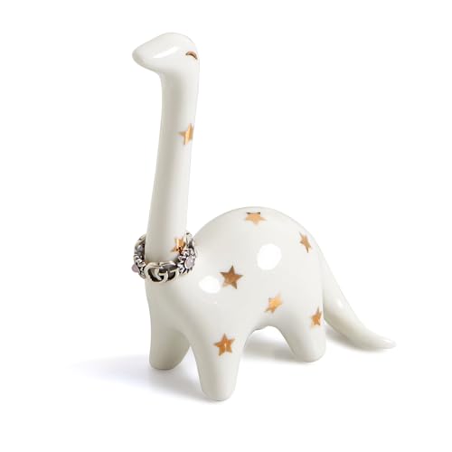 PUDDING CABIN White Dinosaur Ring Holder, Engagement Wedding Ring Stand, Dinosaur Gifts, Cute Preppy Room Decor, Birthday Gifts for Women Her Girls Friends, Bridal Shower Bridesmaid Gifts - style: White Dinosaur