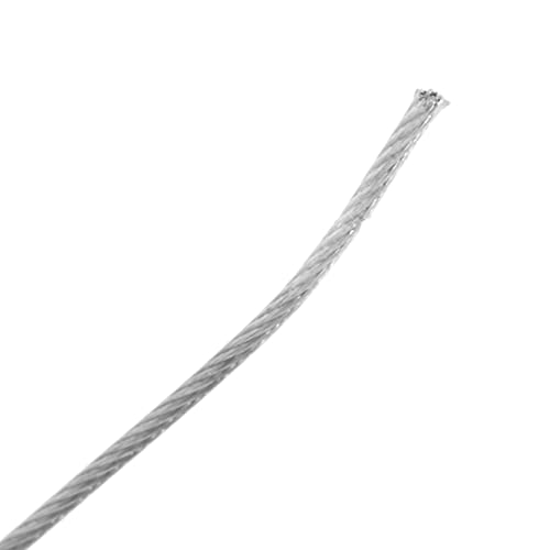 Mandala Crafts 49 Strand Beading Wire for Jewelry Making - 65 FT 20 Gauge Stainless Steel Braided Tiger Tail Wire for Bead Stringing - size: 49 Strands 20 Gauge 0.8MM 65FT