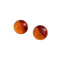 20mm Colorful Round Bead Stud Earrings Resin Transparent Bright Limpid Chuncy Bead Earrings for Women - color: Orange