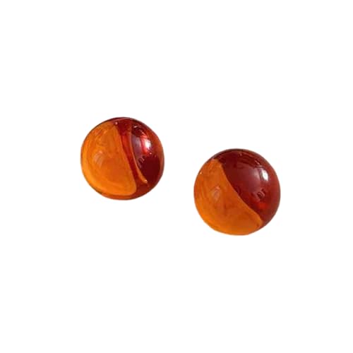 20mm Colorful Round Bead Stud Earrings Resin Transparent Bright Limpid Chuncy Bead Earrings for Women - color: Orange