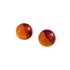20mm Colorful Round Bead Stud Earrings Resin Transparent Bright Limpid Chuncy Bead Earrings for Women - color: Orange