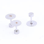 80pcs Stainless Steel Screw Back Earring Posts 8mm Pad Flat Bezel Blanks DIY Studs for Jewelry Making Supplies