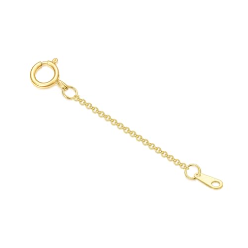 10K Yellow Gold 1"/2"/3" Necklace Extender Chain with Lobster Clasp/Spring Clasp Gold Necklace Extender Bracelet Anklet Extension Chain Necklace Bracelet Extender 10K Gold - size: 3inch, style: style 10