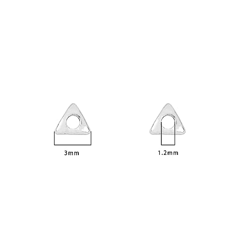 BEADIA Silver Plated Triangle Spacer Beads 3x3mm 50pcs for Jewelry Making Findings Non Tarnish - color: Silver, size: 3x3mm Triangle