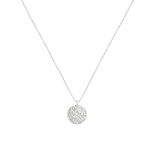 Valloey Rover Gold Necklace for Women 14K Gold Plated Circle Cubic Zirconia Pendant Necklace Dainty Twist Rope Chain Necklace Simple Jewelry Gift for Women - style: Sliver-full moon