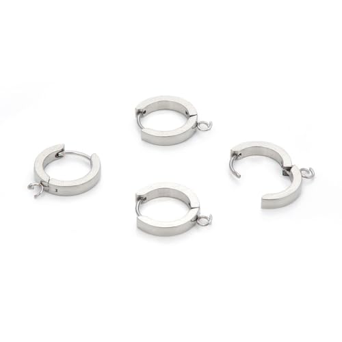 20pcs Adabele 304 Grade Surgical Stainless Steel Hypoallergenic 16mm Round Huggie Hoop Earring Hooks Open Ring (Strong 3mm Wire Gauge) Earrings Jewelry Making SJF17 - size: 16mm huggie (3mm wire gauge)