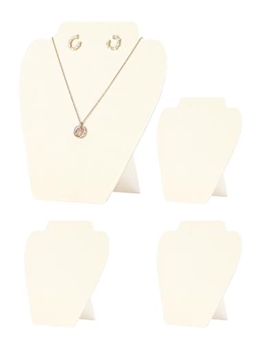 Coward 4 Pcs/Set Velvet Necklace Display for Selling, Jewelry Holder Stand for Show, Necklace Organizer Rack for Store Home Show (Beige) - color: Beige
