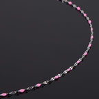 UMAOKANG 16.4 Feet Pink Enamel Jewelry Making Chain Roll Stainless Steel Craft Chain DIY Jewelry Supplies - color: Steel-Pink