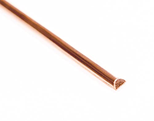 6 Gauge, 99.9% Pure Copper Wire (Half Round) Dead Soft CDA #110 Made in USA - 1FT by CRAFT WIRE - size: 6 Gauge, style: 1 Foot
