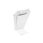 MOOCA 6 Pcs Set Mini White Faux Leather Earring Stand Necklace Chain and Pendant Display Stand, Mini Jewelry Display Holder Stand, Jewelry Showcase, 3 1/4 in Height - color: 2) White Faux Leather