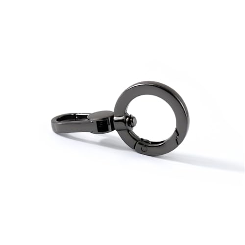 2pcsDouble Opening Snap Hooks,Push Gate Snap Hook Metal Swivel Lobster Claw Clasp Purse,Backpack,Bag Strap,Keyring,Phone case (Gun Black) - color: Gun Black