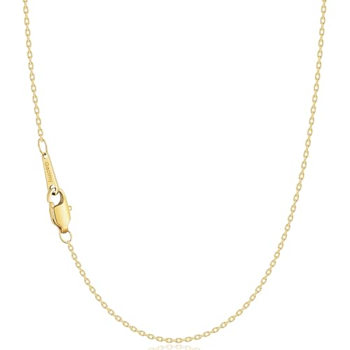 Gacimy Chain Necklace for Women, 14K Gold Plated/Silver Tone Cable Chain for Women, 1.1/1.3mm Thin Dainty Necklace Chains 16-24 Inch - size: 24 Inches, style: 1.3mm Gold