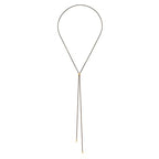 Gold Silver Necklace for Women Y Chain Adjustable Gold Long Necklaces Fashion Dainty Jewelry - color: black A