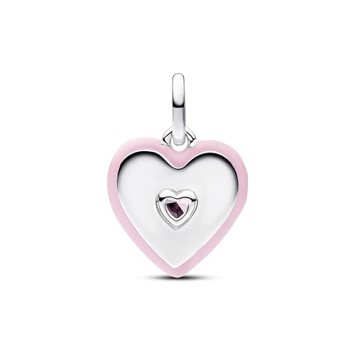 Mother Heart Charms for Bracelets Love Mom Flowers Charm Jewellery for Women - style: Heart Pink