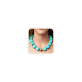 Chunky Necklaces for Women, Trendy Colorful Square Acrylic Resin Beads Statement Choker Necklace, Lightweight Boho Summer Beach Vacation Jewelry - color: Turquoise color