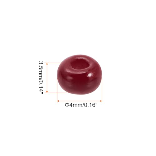 HARFINGTON 2000Pcs Small Glass Beads 6/0 4mm Loose Tiny Round Small Beads for Bracelet Earring Rings Jewelry Making, Burgundy Red - color: Burgundy Red