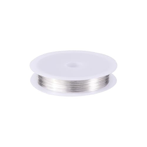1 Roll 51.18 Feet(15.6m) 28 Gauge Round Copper Jewelry Bendable Wire Long-Lasting Plated Jewelry Wire Soft Artistic Wires Copper Metal Beading for Jewelry Making Crafts,Silver Color Plated - color: 28 Gauge,Silver Color Plated