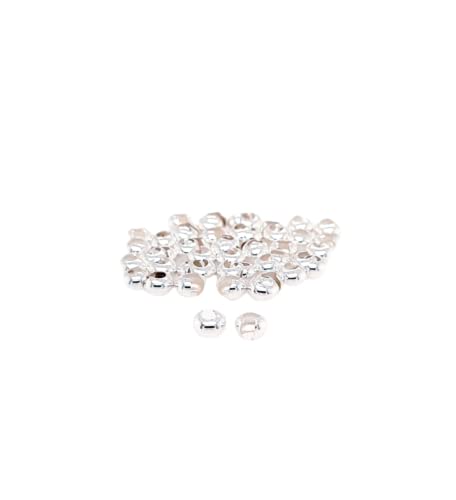 50pcs 925 Sterling Silver Open Crimp Bead Covers, 3.2MM, By CRAFT WIRE - color: 925 Sterling Silver, size: 3.2MM