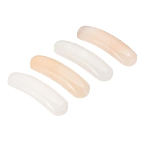 PATIKIL 4 Pcs Natural Stone, 36 x 10 mm Natural Curved Clear Quartz Stone Crystal Handmade Jade Flat Beads for DIY Crafting, Light Pink Aventurine - color: Light Pink Aventurine