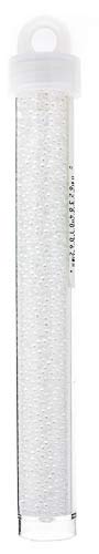 Miyuki 11/0 Glass Round Seed Bead 22g Crystal Ceylon #511 Japanese Glass Rocailles Beads for DIY Jewelry Necklaces Bracelets Earrings Making - color: Crystal Ceylon #511