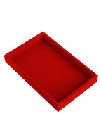 Velvet Jewelry Tray, Stackable Design, Drawer Insert, Multi-Compartment Storage, for Necklace Bracelet Ring Watch Organizing (Bright Red) - color: Bright Red