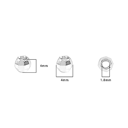 BEADIA Silver Plated Laser Round Spacer Beads 4x4mm 50pcs for Jewelry Making Findings Non Tarnish - color: Silver, size: 4mm Laser