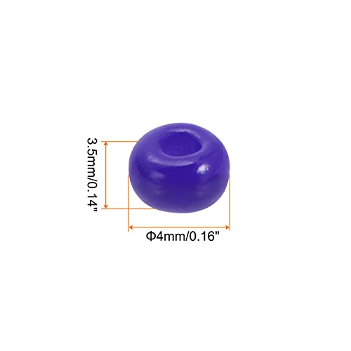 HARFINGTON 2000Pcs Small Glass Beads 6/0 4mm Loose Tiny Round Small Beads for Bracelet Earring Rings Jewelry Making, Blue Purple - color: Blue Purple
