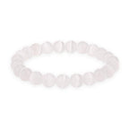 Crystal Vibe 8mm Beaded Bracelets For Women Men - Healing Crystal Bracelet - Adjustable Size - color: selenite